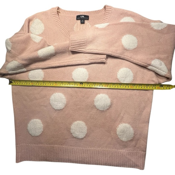 Polka dot sweater pink I.N. San Francisco XL Super soft pink and white soft - Picture 3 of 8